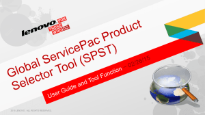 Global ServicePac Product Selector Tool (SPST)