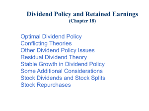Chapter 13 - Dividend Policy