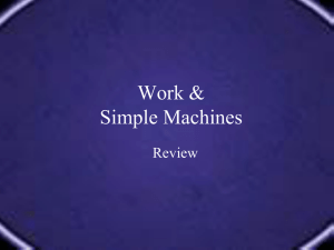 Work, Energy & Simple Machines
