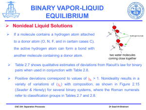 binary vapor-liquid equilibrium