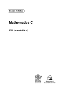 Mathematics C - Queensland Curriculum and Assessment Authority
