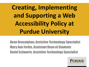 Creating, Implementing and Supporting a Web Accessibility Policy at