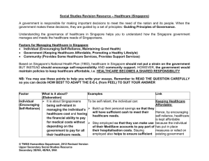 Social Studies Revision Resource – Healthcare (Singapore) A