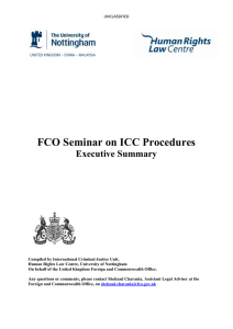 FCO Seminar on ICC Procedures - Executive Summary