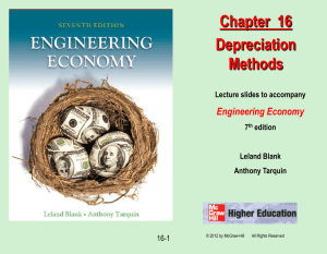 Chapter 16 - Depreciation Methods