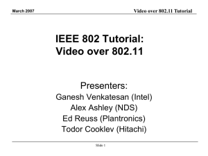 Audio/Video Streaming over 802.11