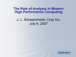 The Role of Analysis in Modern High Performance Computing