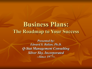 Business Plan Primer (PowerPoint file)