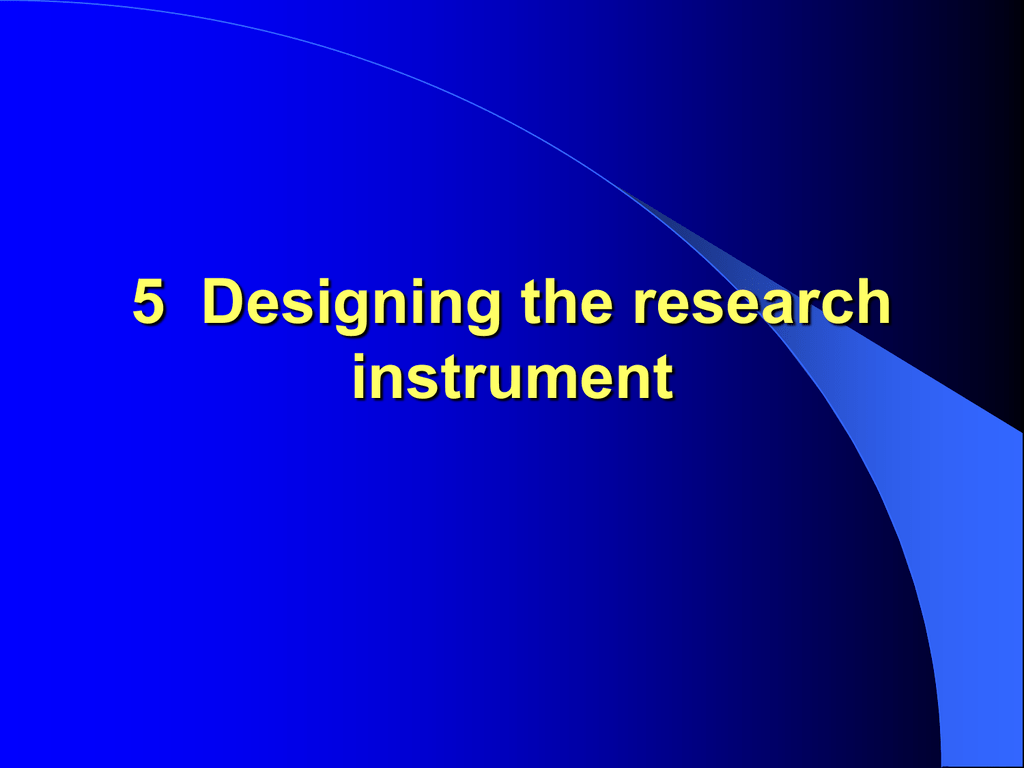 in the research instrument