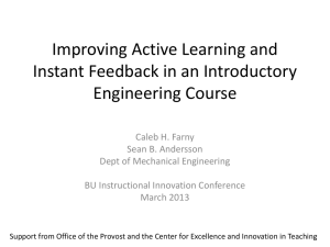 Improving Active Learning and Instant Feedback in an Introductory