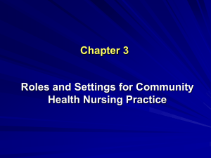 Settings For Community Health Nursing Practice
