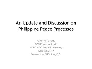 An Update and Discussion on Philippine Peace Processes