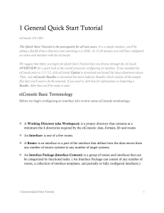 1 General Quick Start Tutorial