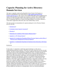 Capacity Planning for Active Directory Domain Services