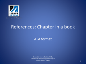 References: Chapter in a Book