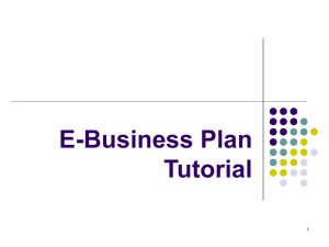 Introduction to the E-Business Plan Tutorial