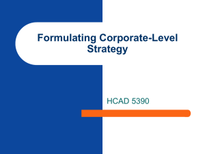 Chapter 7- Formulating Corporate