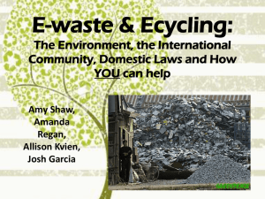 E-waste & Ecycling: The Environment and the International Community