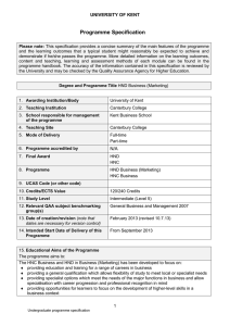 Programme Specification