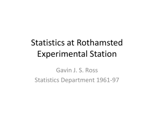 Statistics at Rothamsted Experimental Station