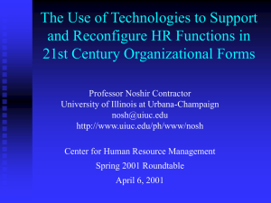 The use of technologies to support and reconfigure Human Resource