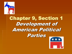 Chapter 9, Section 1 Development of American Political Parties