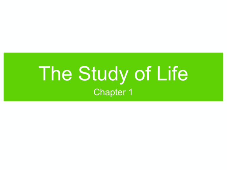 Chapter1 StudyofLife