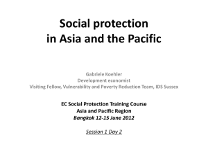 Social protection in Asia and the Pacific region