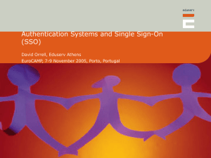Authentication Systems, Single-Sign-On (SSO)