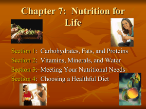 Chapter 7 Nutrition for Life