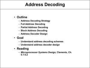 Address Decoders - CS Course Webpages