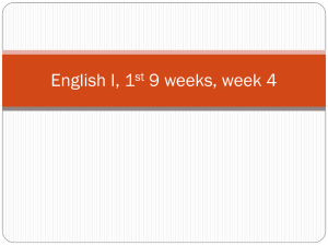 English I, 1st 9 weeks, week 4