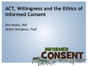 For Informed Consent? - Association for Contextual Behavioral