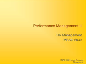 Performance Management II: The Balanced Scorecard