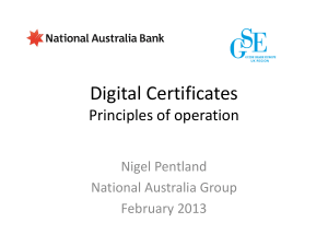 Digital Certificates - GSE 2013