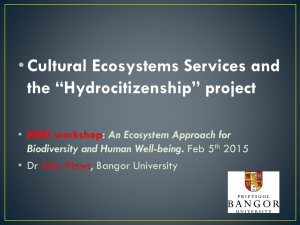 Cultural Ecosystems Services and the