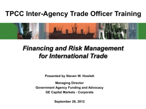 TPCC Inter-Agency Trade Officer Training Financing and Risk