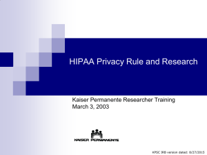 HIPAA Researcher Training and Certification