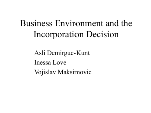 Business Environment and the Incorporation Decision