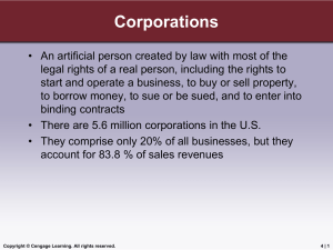 Corporations - Cengage Learning