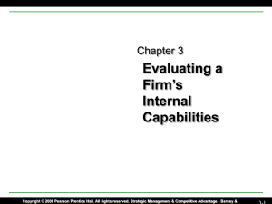 Evaluating a Firm's Internal Capabilities