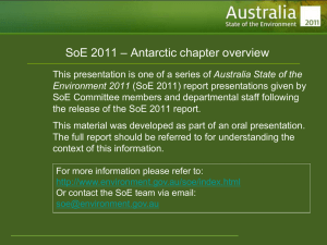 SoE 2011 - Antarctic chapter overview