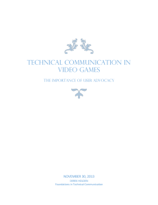 Technical Communication in Video Games