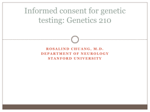 Informed Consent for genetic testing