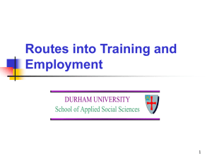 Training and Employment - National Evaluation of Sure Start