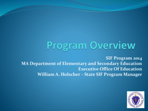SIF Program 2014 Overview