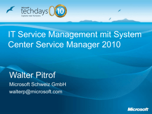 IT Service Management mit System Center Service Manager 2010