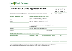 Listed Sedol Code Application Form