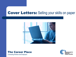 What is a cover letter?