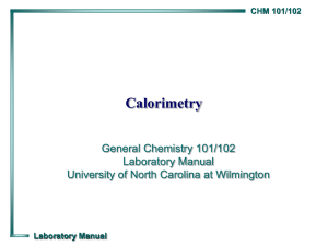 Calorimetry - University of North Carolina Wilmington